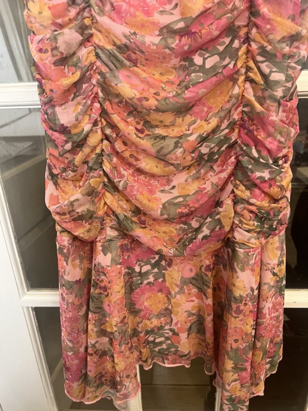 Vintage Y2K Floral Mesh Overlay Dress Pink Fairy pinup size XL Wild Fable. Q - Picture 4 of 8